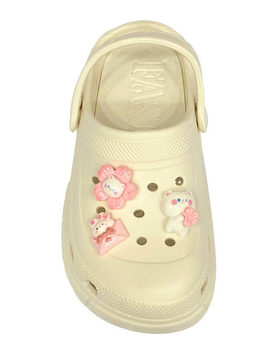 Kids Beach Clogs Beige