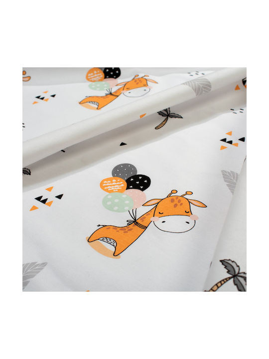 Dimcol Baby Bettlaken Für Wiege Baumwolle Giraffe 599 Weiß 80x110cm