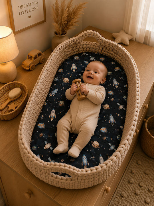 Grandes Suenos Baby Sheet Cradle Cotton Gray 40x80cm
