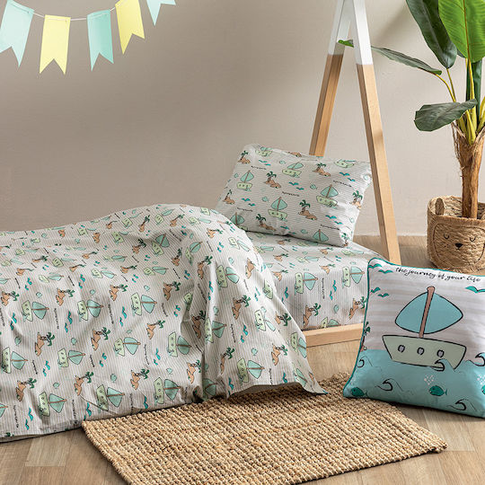 Palamaiki Baby Bettlaken Set Für Krippe Baumwolle Angepasst My Kingdom Beige 70x140cm