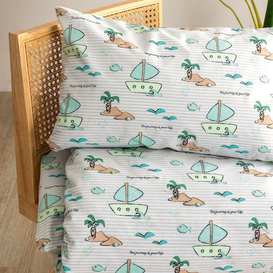Palamaiki Baby Bettlaken Set Für Krippe Baumwolle Angepasst My Kingdom Beige 70x140cm