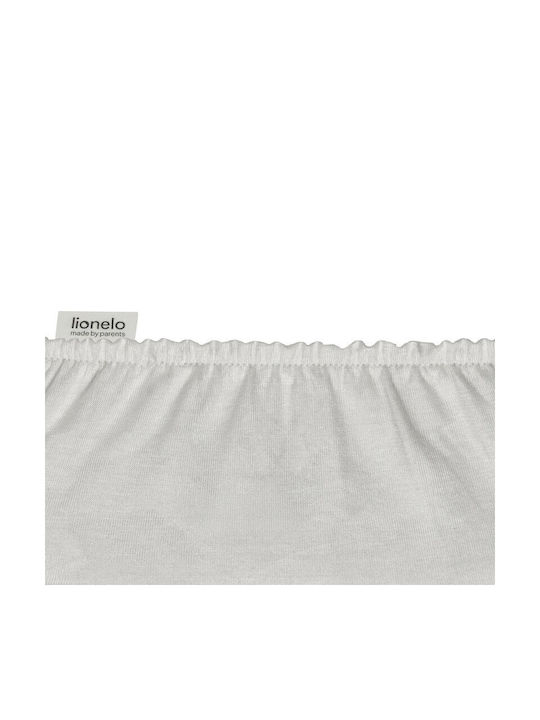 Lionelo Set Lenjerii de Pat Bebe Pentru Leagăn Din Bumbac cu Elastic Albe 80x42cm LO-BAMBOO_SHEET_OFF_WHITE_GREY_80x42