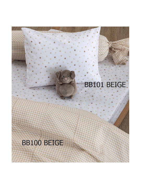 Cearșaf Pentru Pătuț 70x140+20 Bb101 Bej Cu Elastic