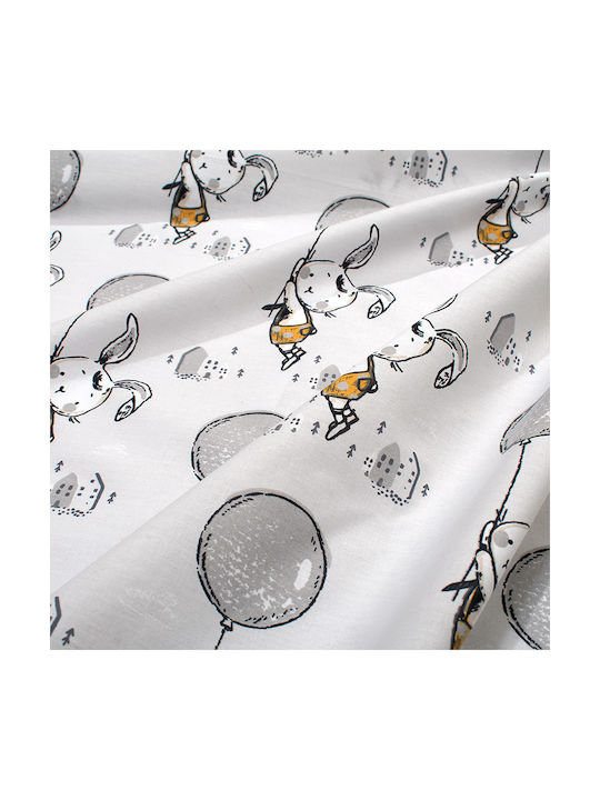 Dimcol Set Baby Crib Cotton Sheets Floating Bunny 715 Multicolour 120x160cm 3 Pieces