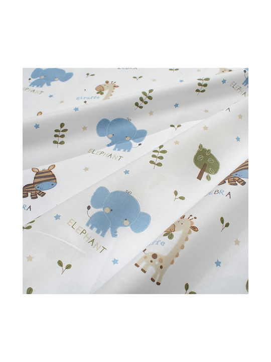 Dimcol Set Baby Crib Cotton Sheets Happy Safari 711 Multicolour 120x160cm 3 Pieces
