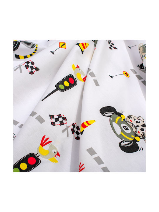 Dimcol Set Baby Crib Cotton Sheets Animal Grand Prix 590 Multicolour 120x160cm 3 Pieces