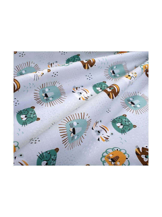 Dimcol Set Baby Crib Cotton Sheets Big Cats 28 Multicolour 120x160cm 3 Pieces