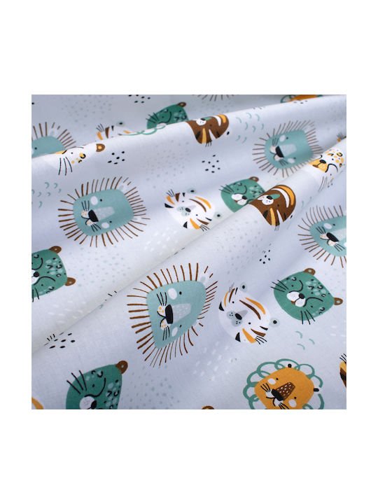 Dimcol Set Baby Crib Cotton Sheets Big Cats 28 Multicolour 120x160cm 3 Pieces
