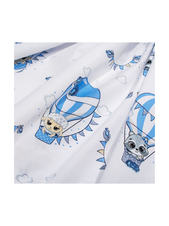 Dimcol Dimcol Baby Bettlaken Für Wiege Baumwolle The Floating Zoo 596 Weiß 80x110cm