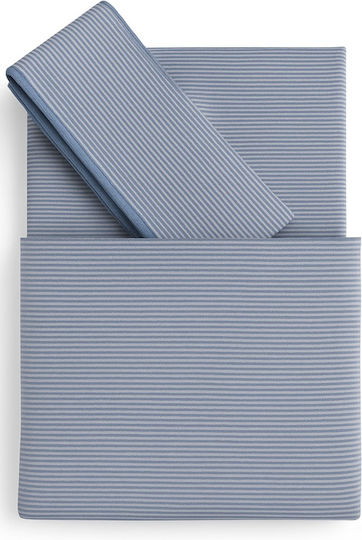 Beboulino Rige Lines Baby Sheets Set Crib Cotton Blue 95x150cm 3pcs