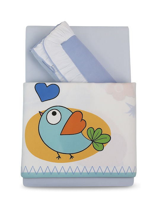 Beboulino It’s A Boy Baby Sheets Set Crib Cotton White 95x150cm 3pcs