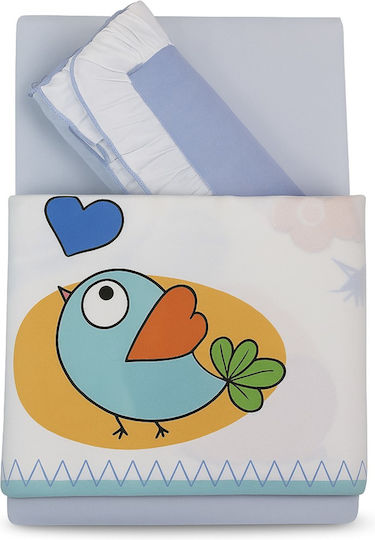 Beboulino It’s A Boy Baby Sheets Set Crib Cotton White 95x150cm 3pcs