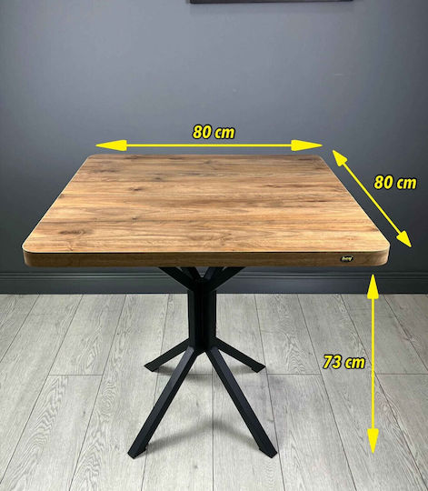 Roma Τραπεζαρίας Καρυδιά 80x80x73εκ.