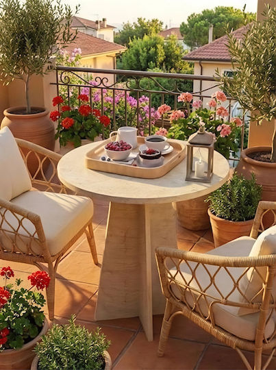 Oval Kitchen Table Wooden Synthetic Wood 72x60cm