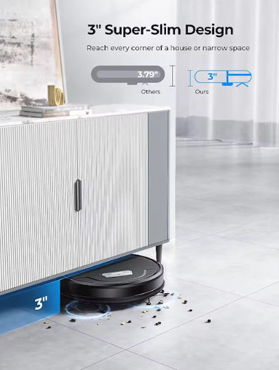 Laresar Evol 3 Aspirator Robot cu Navigare Inteligentă și Putere de Aspirație 4500Pa Neagră
