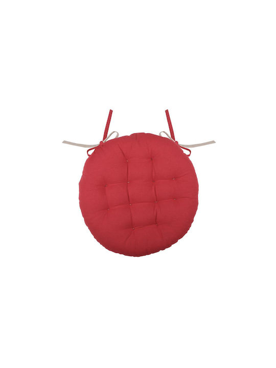 Gartenstuhlkissen S-F Duo Rund Rouge / Lin 38x38cm