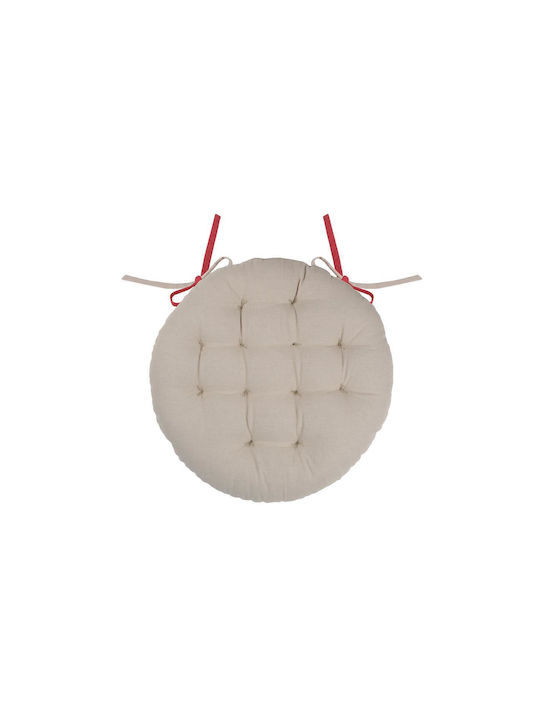 Gartenstuhlkissen S-F Duo Rund Rouge / Lin 38x38cm