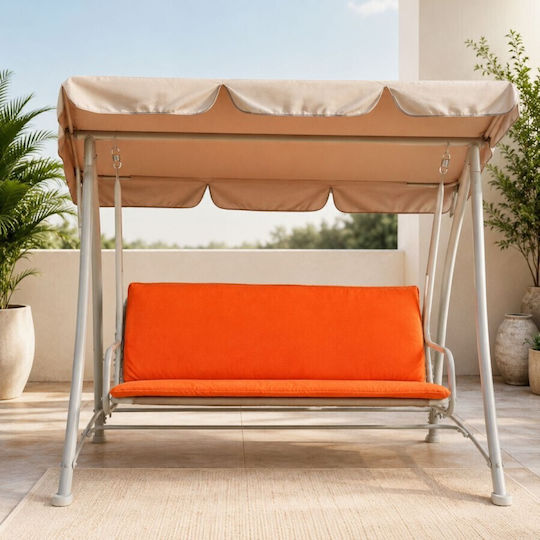Pucioasa Pernă Swing Cushion de Grădină cu Spătar Portocalie 50x150 cm