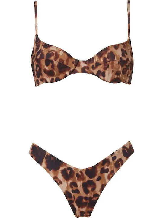 Bikini Set High Waist Animal Print Multicolor