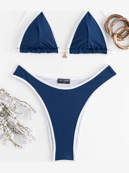 Set Bikini Triunghi Albastru Închis