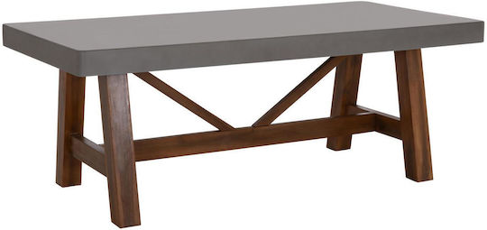 Maeve Esszimmer- und Küchentisch aus Massivholz Grau 200x100x75cm
