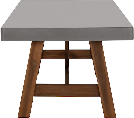 Maeve Esszimmer- und Küchentisch aus Massivholz Grau 200x100x75cm