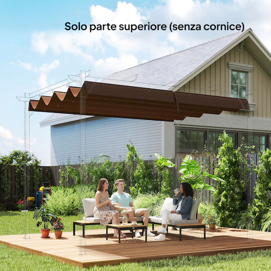 Outsunny Pavillonabdeckung Braun 2.85x2m