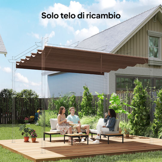 Ersatzdach Pergola Ersatzschirmstoff Braun 3x3m