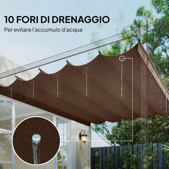 Ersatzdach Pergola Ersatzschirmstoff Braun 3x3m