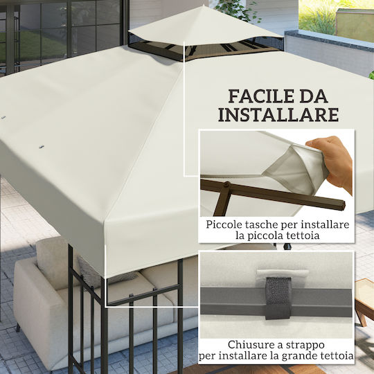 Κάλυμμα για Κιόσκι Γκρι 3x3m