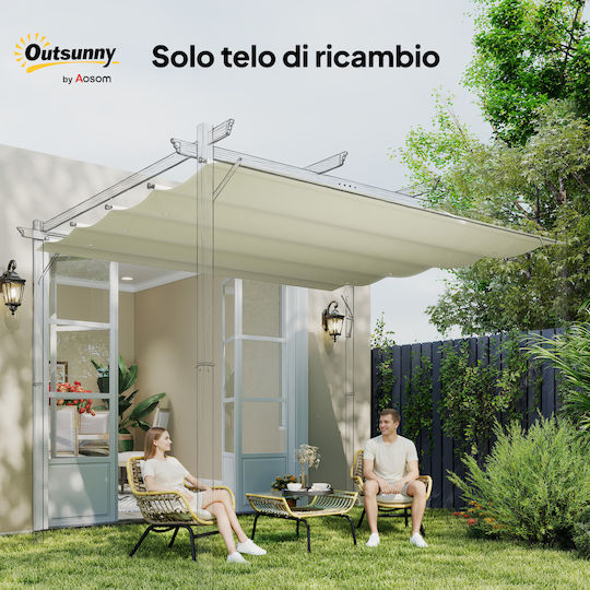 Outsunny Acoperiș Pentru Foișor Bej Cu Strat PU 2.85x2m
