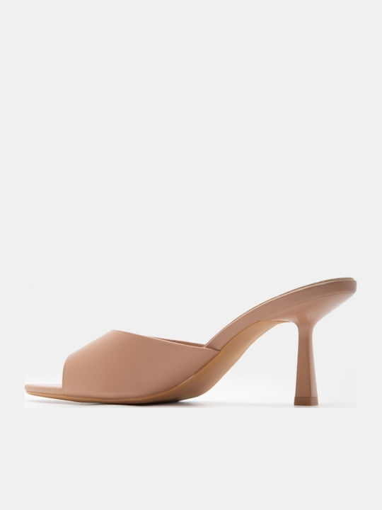 Mules With High Heel In Pink Colour