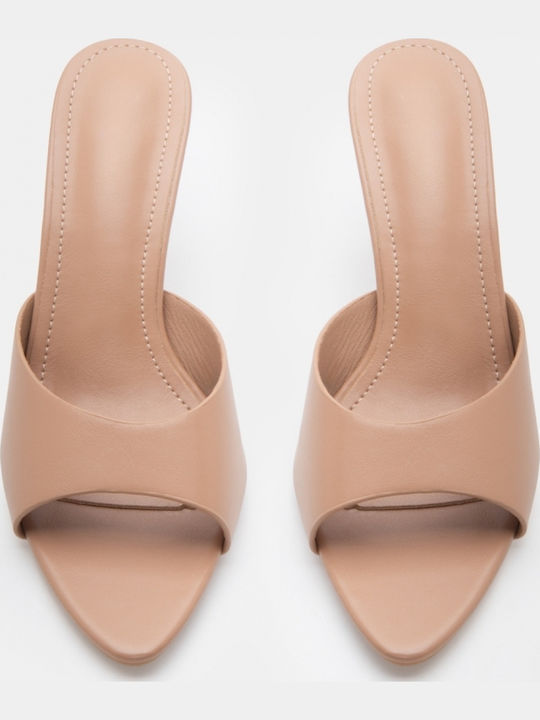 Mules With High Heel In Pink Colour