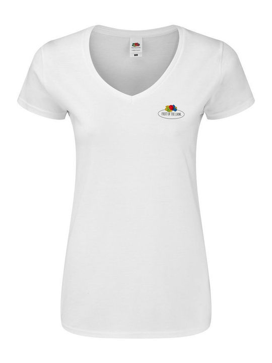 Fruit of the Loom Unisex Διαφημιστικό T-shirt Κοντομάνικο White