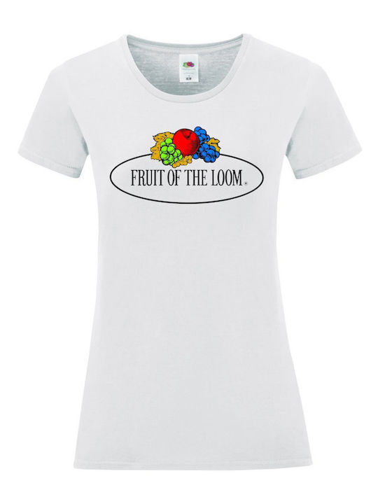 Fruit of the Loom Unisex Διαφημιστικό T-shirt Κοντομάνικο White