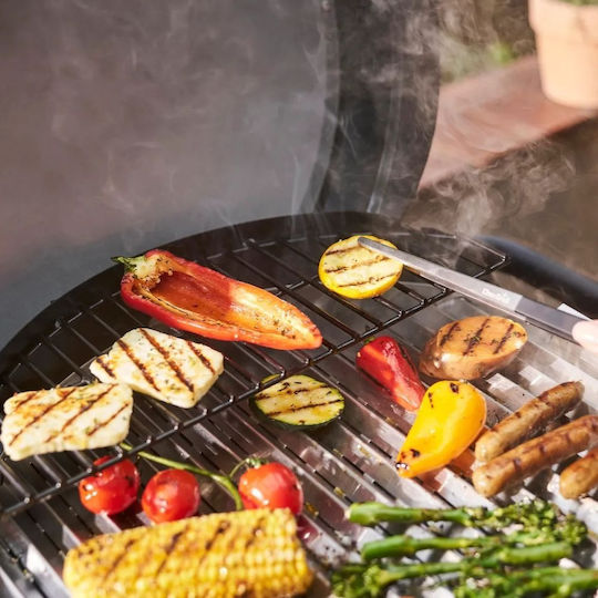 Char-Broil Patio Bistro E2COAL Floor Electric Grill With Grate and Grooved Plate 2100W Inox With Lid 44.4x44.4cm
