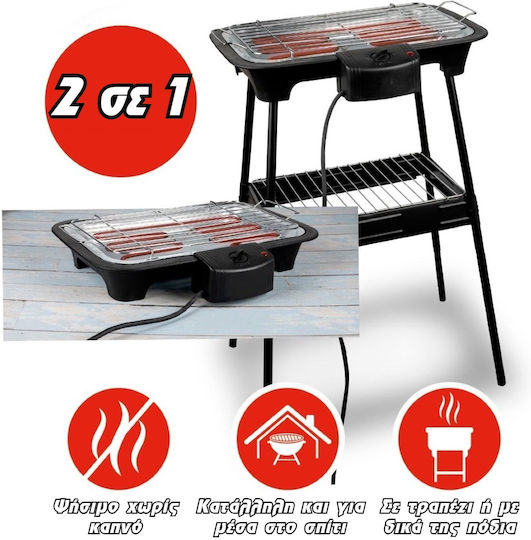 Swiss Haus Schweizer Haus Elektrischer Grill Tischplatte 2000W mit Einstellbarem Thermostat 38x22cm