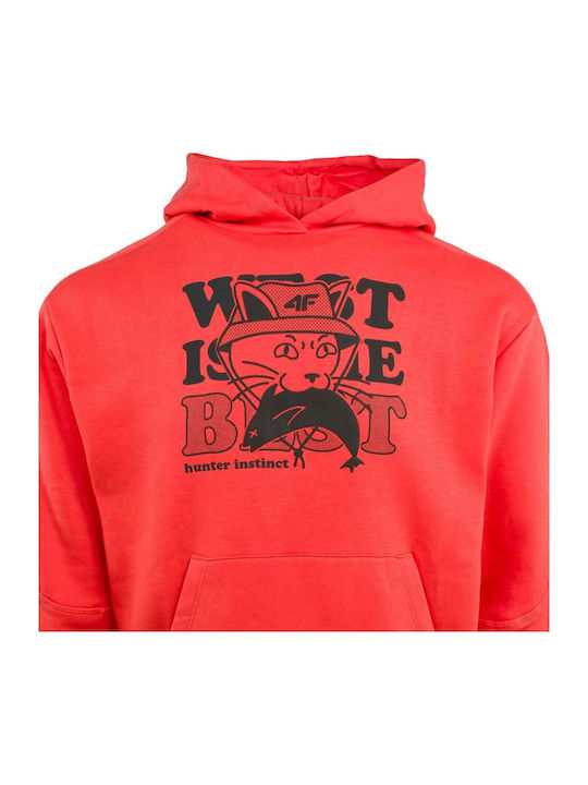 Kids Sweatshirt With Hood And Pockets Orange