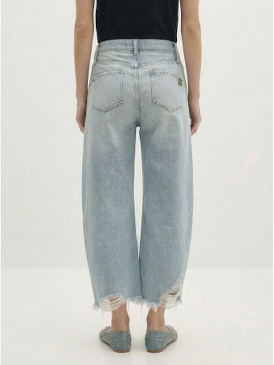 Blugi Damă Talie Înaltă Croială Relaxată 22POLLINA-Light Blue Denim