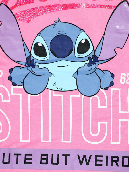 Детски Комплект със Шорти Лятно 2 Части Розово Lilo & Stitch