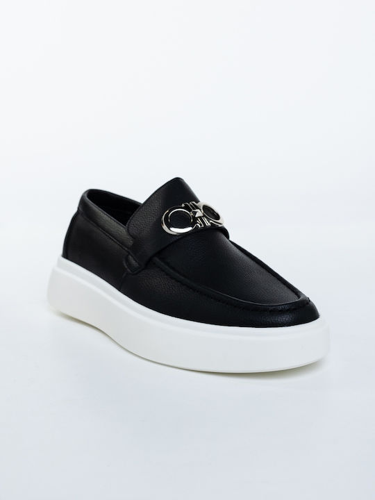 Loafers Din Piele Pentru Bărbați În Culoare Negru