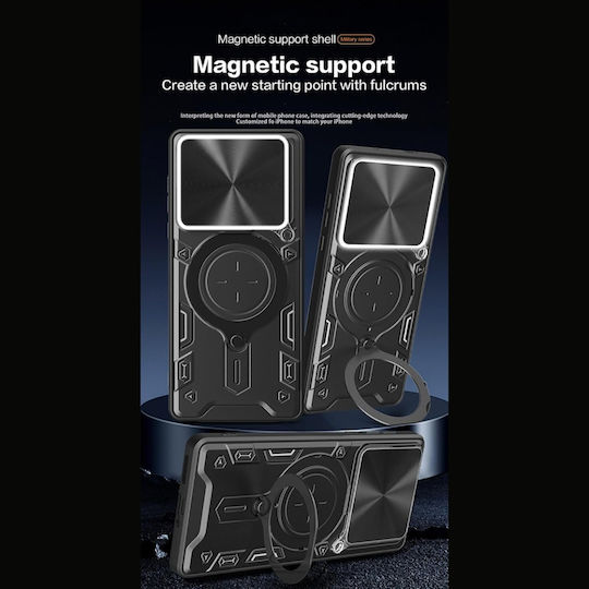 Husă Motorola Edge 70 Pro Set Protecție Cameră Inel Magnetic Sticker Camguard Pro Negru