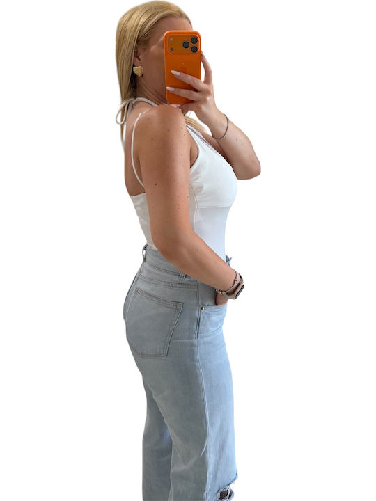Irene Vilou Damen-Bodysuit Weiß mit Spitze