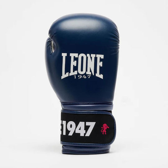 Leone 1947 Boxing Gloves Made of Synthetic Leather for Competition Blue