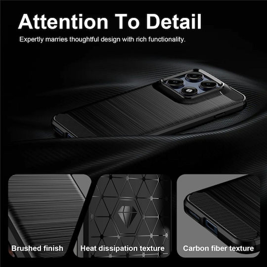 Husă Subțire Din Silicon Motorola Edge 70 Pro Set Autocolante Textură Fibra De Carbon Silicon Negru