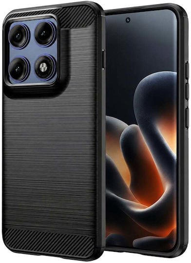 Husă Subțire Din Silicon Motorola Edge 70 Pro Set Autocolante Textură Fibra De Carbon Silicon Negru