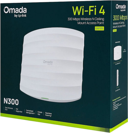 TP-LINK EAP115 v4.30 Access Point Wi‑Fi 4 Single Band (2.4GHz) Single Kit