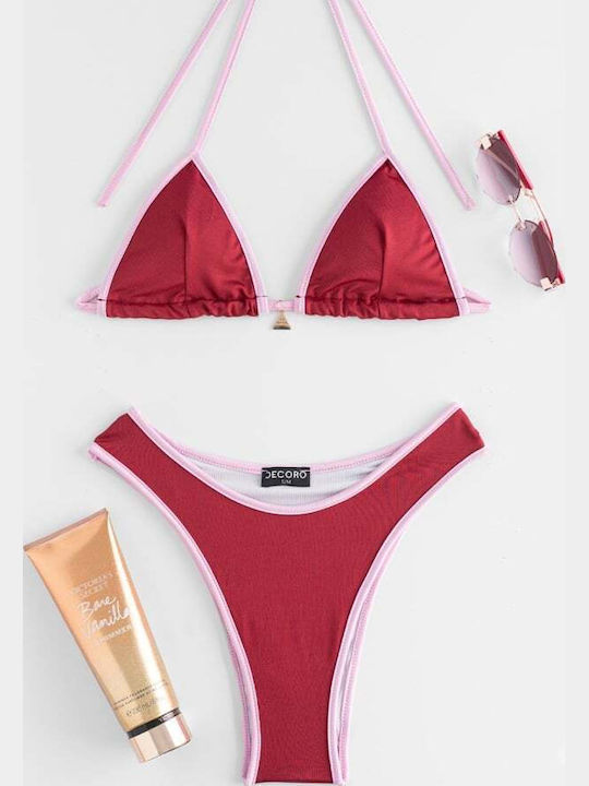 Set Bikini Triunghi Burgundy