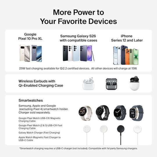 Belkin Kabelloses Qi2-Ladegerät 25W Schwarz (UltraCharge)