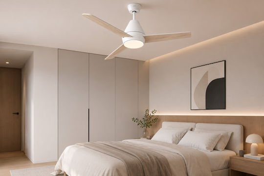 Gruppe 48-12183DC Ventilator De Tavan 122cm Cu Lentile De Mărire Alb